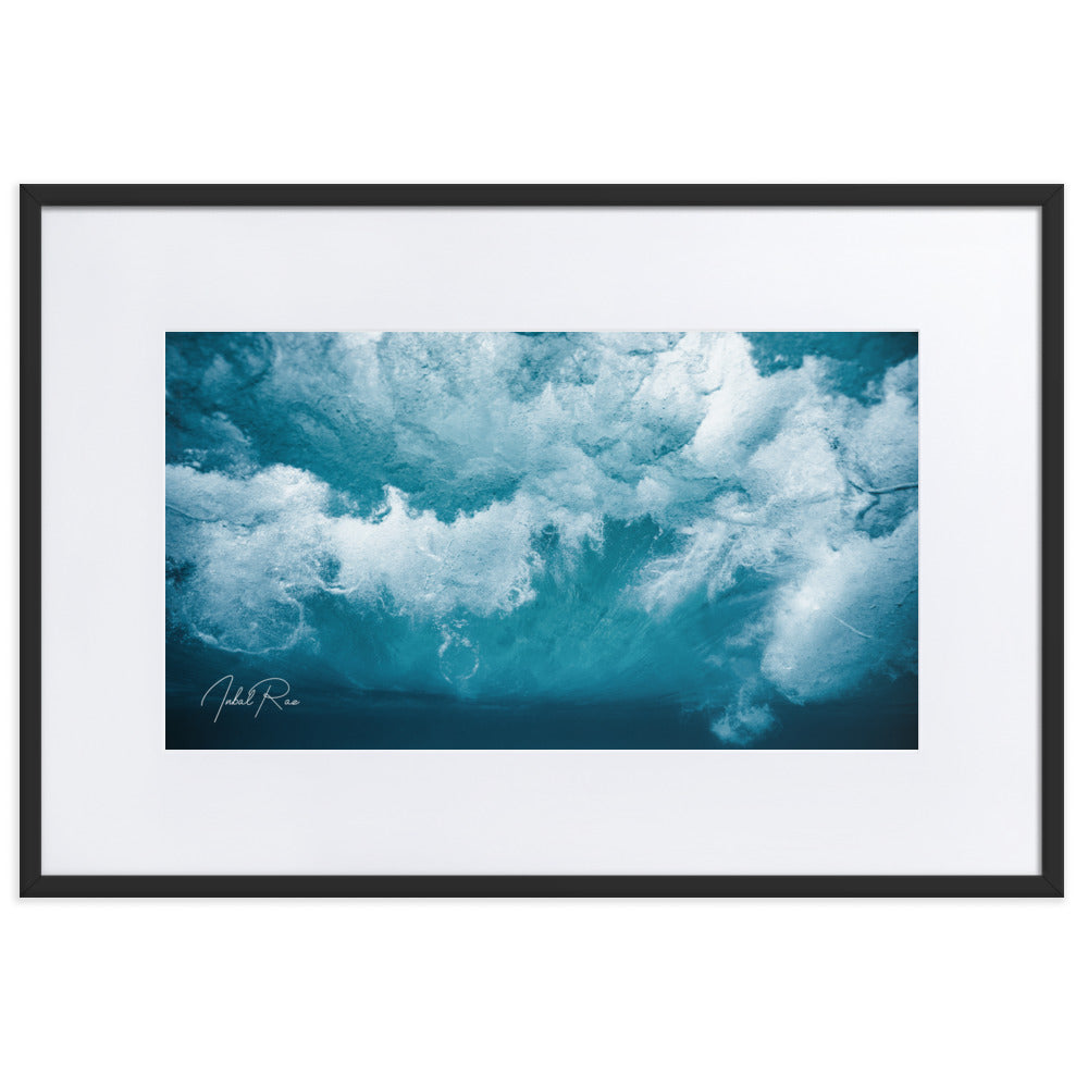 Beneath the Wave matte framed blue ocean wall art print